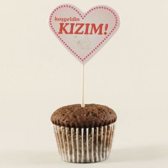 Hoşgeldin Kızım Pembe Kalp Kürdan Seti 10 Adet