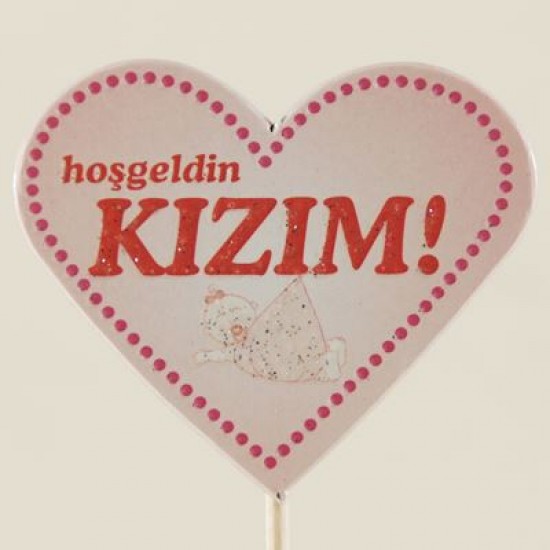 Hoşgeldin Kızım Pembe Kalp Kürdan Seti 10 Adet