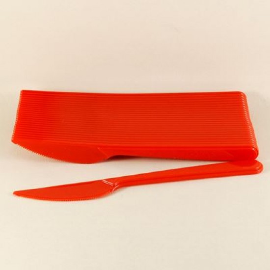 Kırmızı Plastik Parti Bıçağı 25 Adet