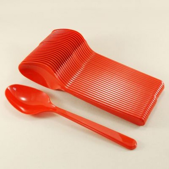 Kırmızı Plastik Parti Kaşığı 25 Adet