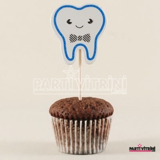 Mavi Diş Figürlü Kürdan Seti 10 Adet