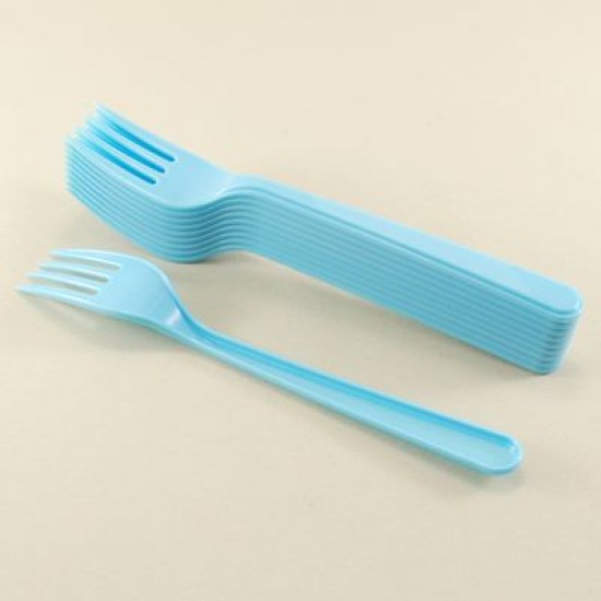 Mavi Plastik Parti Çatalı 10 Adet