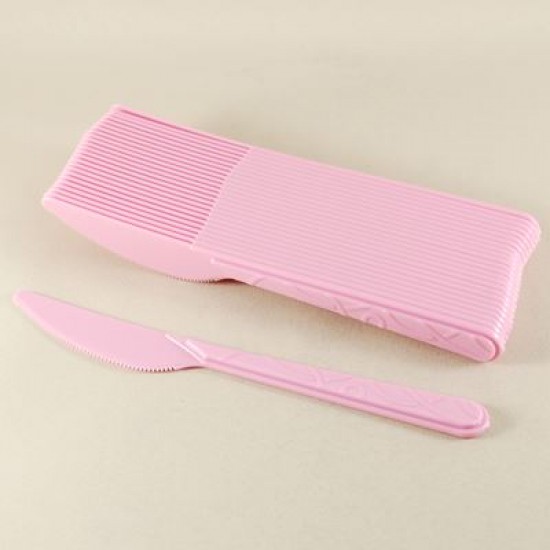 Pembe Plastik Parti Bıçağı 25 Adet