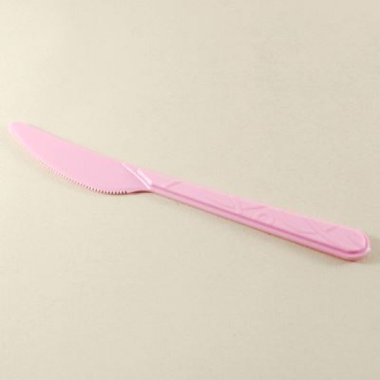 Pembe Plastik Parti Bıçağı 25 Adet