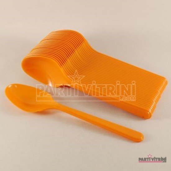 Turuncu Plastik Parti Kaşığı 25 Adet