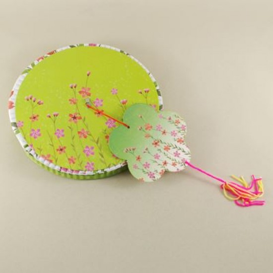 Çiçek Desenli Renkli Uzun Kağıt Parti Feneri