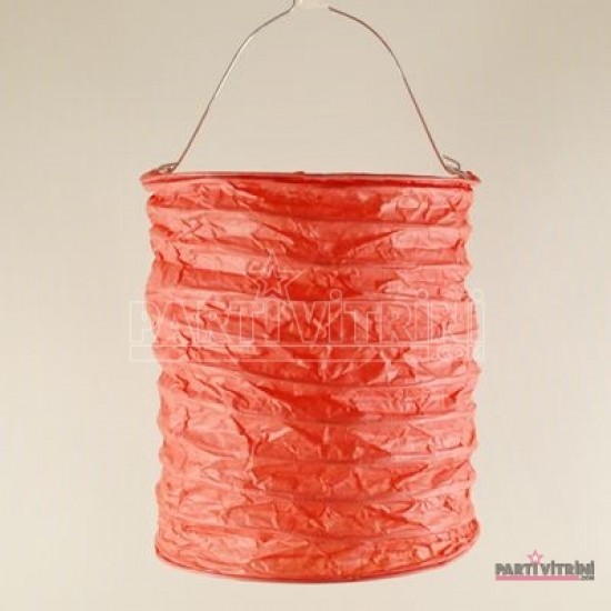 Kırmızı Mum Işıklandırmalı Akerdeon Kağıt Parti Feneri