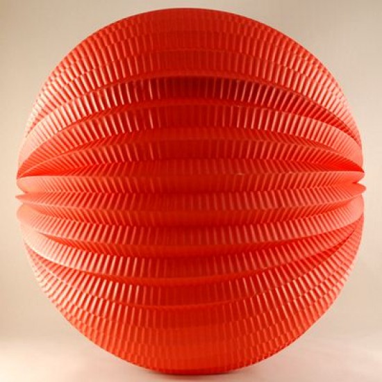 Kırmızı Renkli Yuvarlak Büyük Kağıt Parti Feneri 30 cm