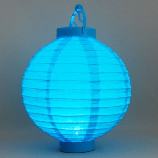 Led Işıklı Ve Pilli Mavi Japon Feneri