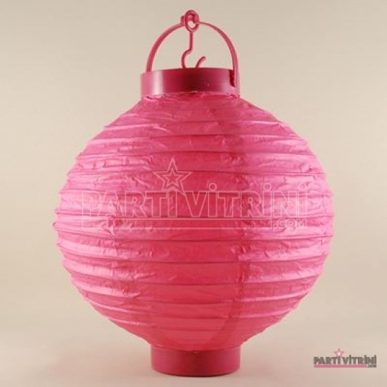 Led Işıklı Ve Pilli Pembe Japon Feneri
