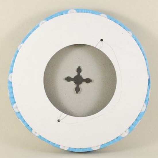 Mavi Beyaz Puantiyeli Uzun Akordeon Kağıt Parti Feneri