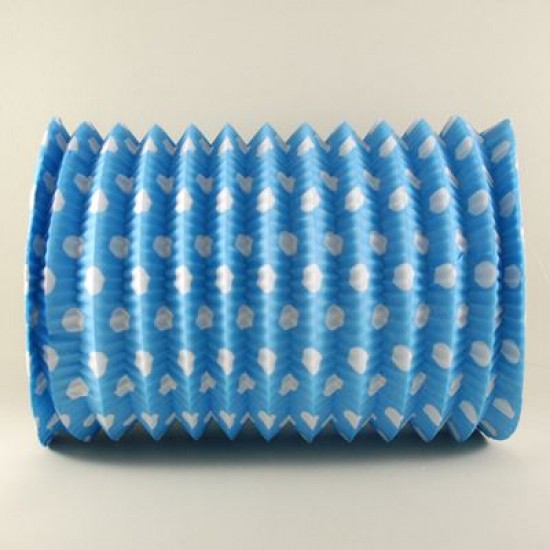 Mavi Beyaz Puantiyeli Uzun Akordeon Kağıt Parti Feneri