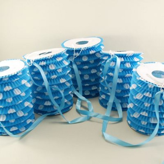 Mavi Puantiyeli Sıralı Parti Feneri