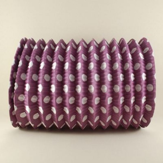 Mor Beyaz Puantiyeli Uzun Akordeon Kağıt Parti Feneri