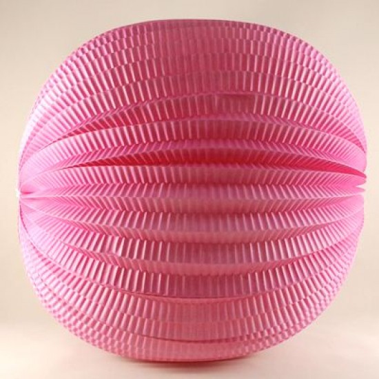 Pembe Renkli Yuvarlak Büyük Kağıt Parti Feneri 30 cm