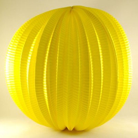 Sarı Renkli Yuvarlak Büyük Kağıt Parti Feneri 30 cm