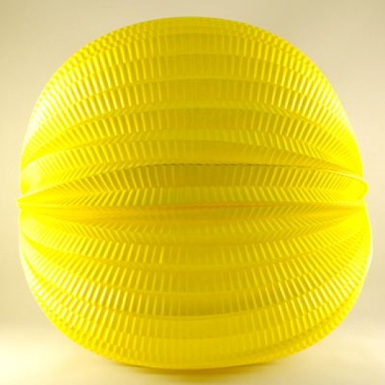 Sarı Renkli Yuvarlak Büyük Kağıt Parti Feneri 30 cm