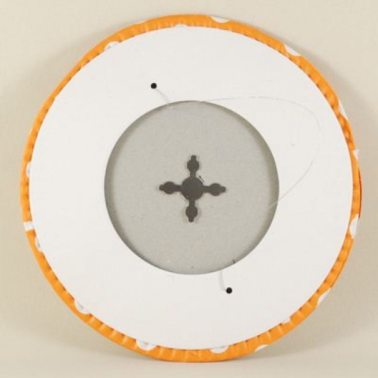 Turuncu Beyaz Puantiyeli Uzun Akordeon Kağıt Parti Feneri