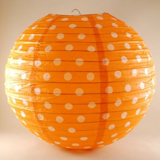 Turuncu Puantiyeli Büyük Boy Avize Fener