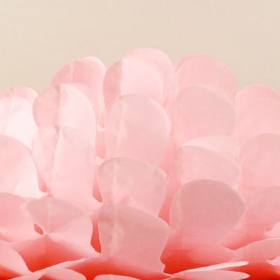 Toz Pembe Kağıt Ponpon Fener 30 Cm