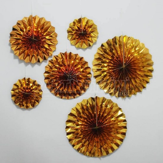 3 Boy Yelpaze Fener Gold (altın) Renkli