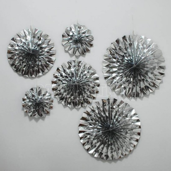 3 Boy Yelpaze Fener Gümüş Renkli