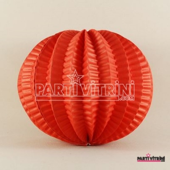 Kırmızı Küçük Boy Yuvarlak Kağıt Parti Feneri 11 Cm