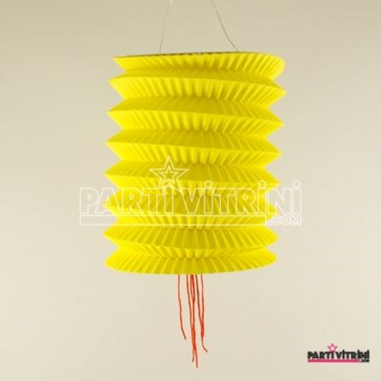 Sarı Küçük Boy Uzun Kağıt Parti Feneri 11 Cm
