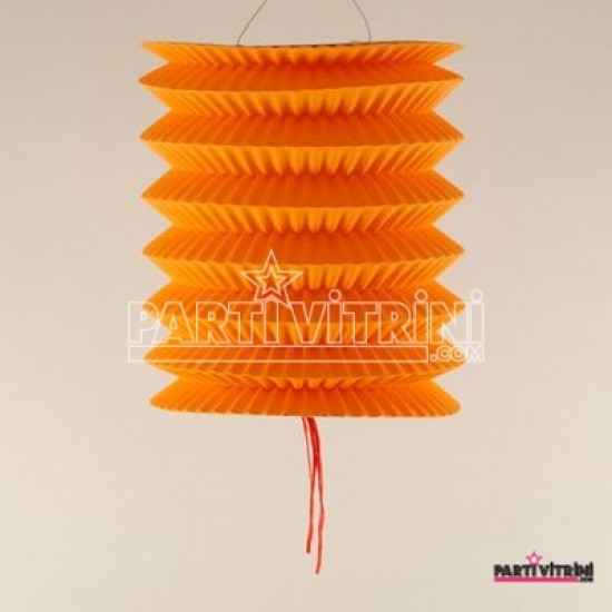 Turuncu Küçük Boy Uzun Kağıt Parti Feneri 11 Cm