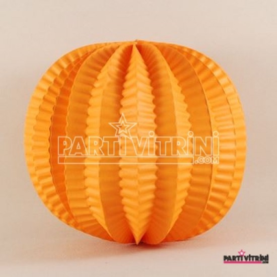 Turuncu Küçük Boy Yuvarlak Kağıt Parti Feneri 11 Cm