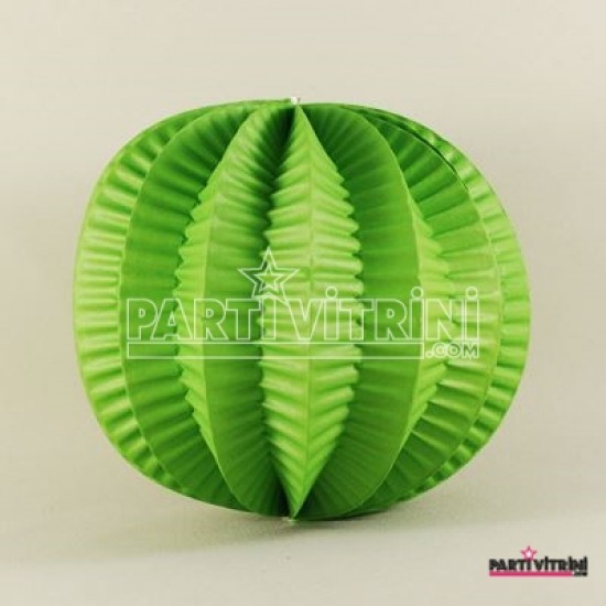 Yeşil Küçük Boy Yuvarlak Kağıt Parti Feneri 11 Cm
