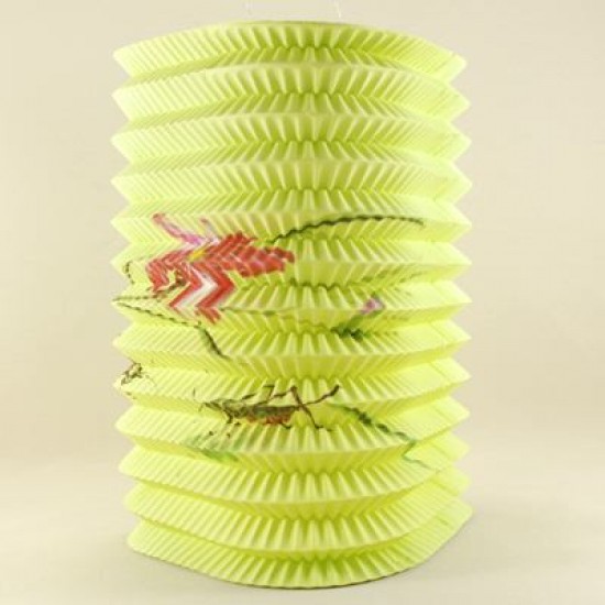 Yeşil Desenli Üçgen Kağıt Parti Feneri