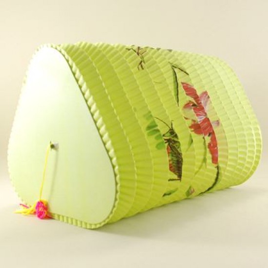 Yeşil Desenli Üçgen Kağıt Parti Feneri