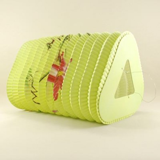 Yeşil Desenli Üçgen Kağıt Parti Feneri