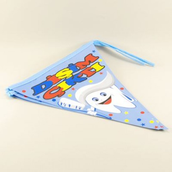 Dişim Çıktı Temalı Mavi Renk 10 lu flama