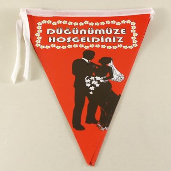 Düğünümüze Hoşgeldiniz Kırmızı 10 lu flama
