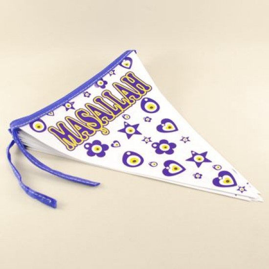 Maşallah Yazılı Ve Nazar Boncuklu 10 lu flama