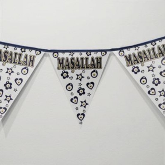 Maşallah Yazılı Ve Nazar Boncuklu 10 lu flama