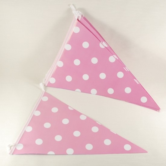 Pembe Beyaz Puantiyeli 10 lu flama