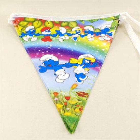 Şirinler Temalı Renkli 10 lu flama