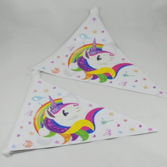 Unicorn Temalı Konsept Parti Flaması