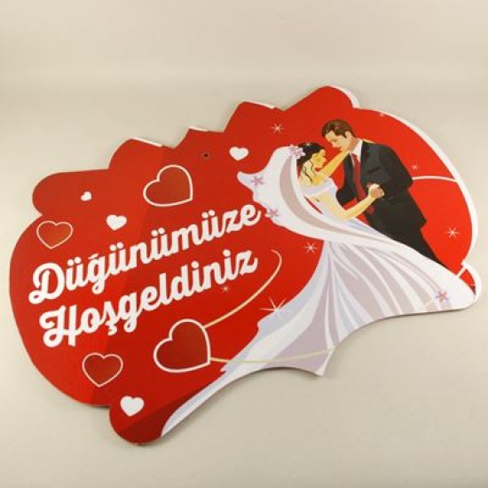 Düğünümüze Hoşgeldiniz Askılı Model Konuşma Balonu 38cmx27 cm