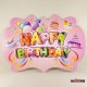 Happy Birthday Pembe Pastalı Askılı Model Konuşma Balonu 38cmx26 cm