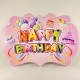 Happy Birthday Pembe Pastalı Askılı Model Konuşma Balonu 38cmx26 cm