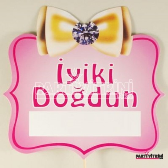 İyiki Doğdun Pembe İsim Yazılan Konuşma Balonu