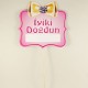 İyiki Doğdun Pembe İsim Yazılan Konuşma Balonu
