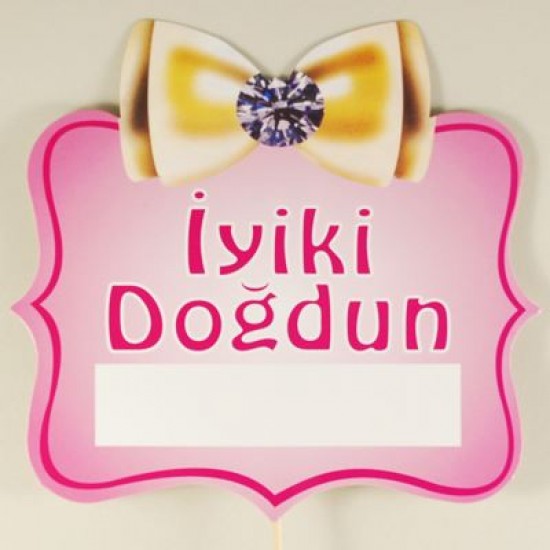 İyiki Doğdun Pembe İsim Yazılan Konuşma Balonu