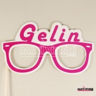 Konuşma Balonlu Pembe Gelin Gözlük