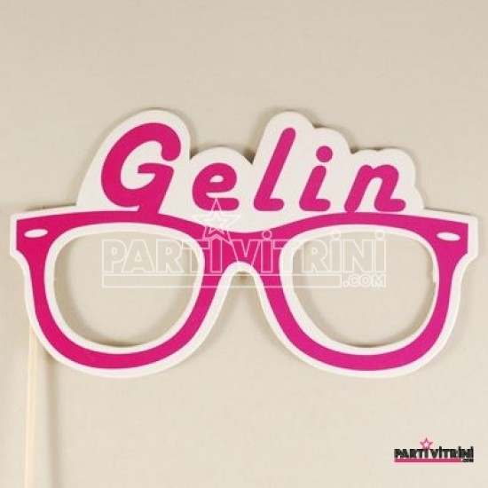 Konuşma Balonlu Pembe Gelin Gözlük