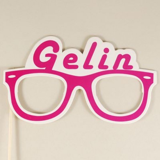 Konuşma Balonlu Pembe Gelin Gözlük